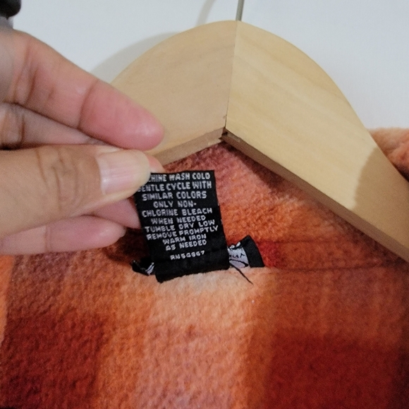 NY & CO Orange Snap Button Shacket Sz M Pocket Sherpa Fall Cowgirl Minimalist - Picture 11 of 13